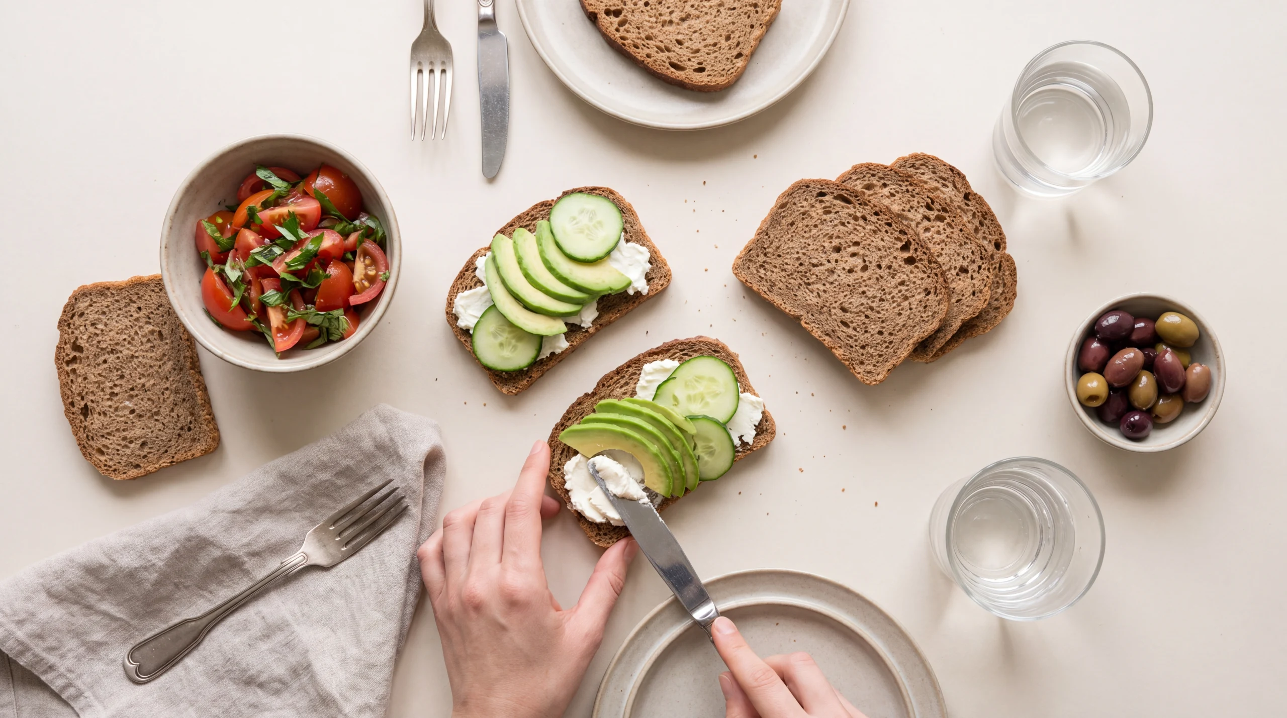 Without Yeast Tonus bread served at the table